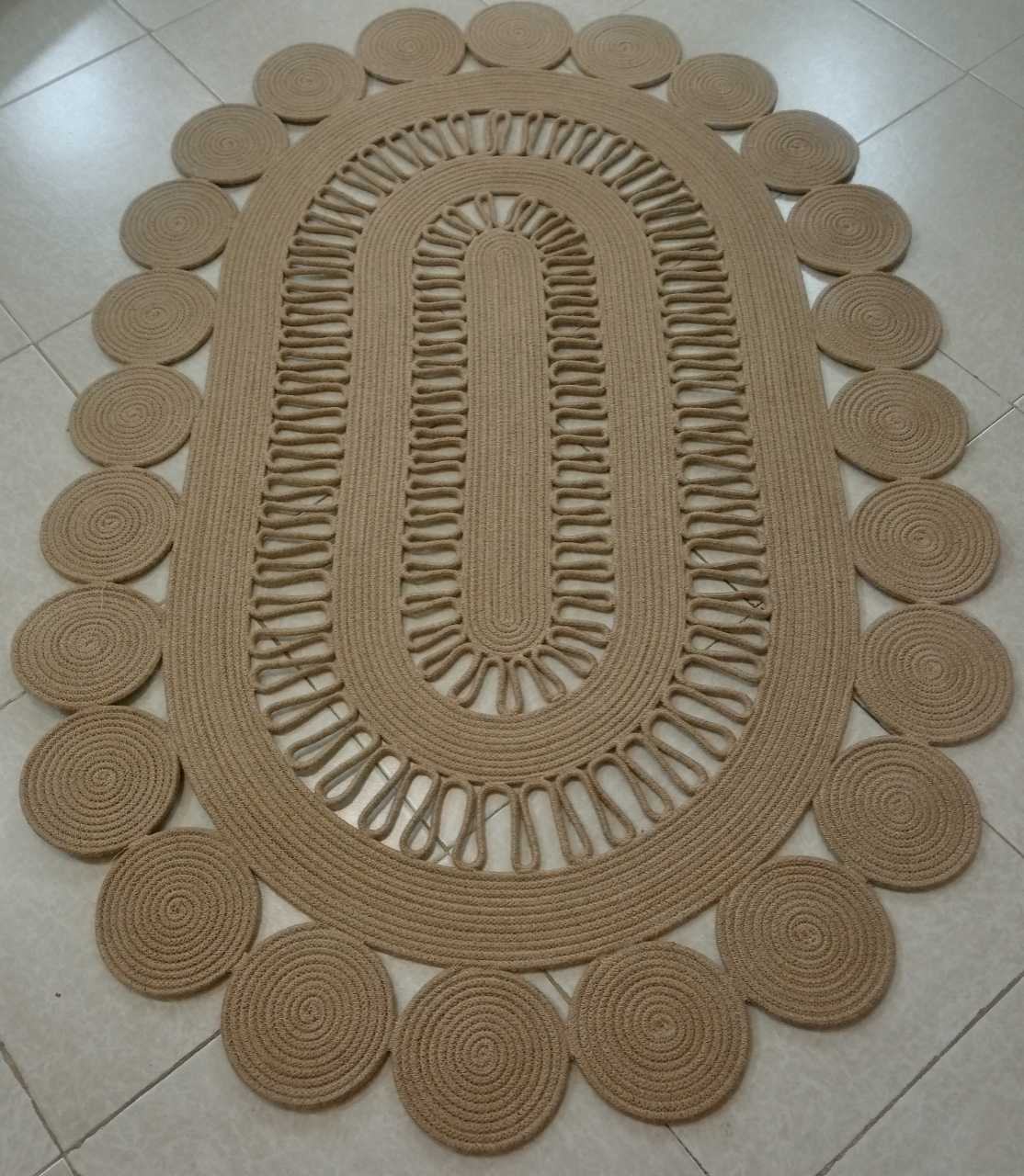 فرشینه کنف و قیطان مدل ارکیده طرح دوچین