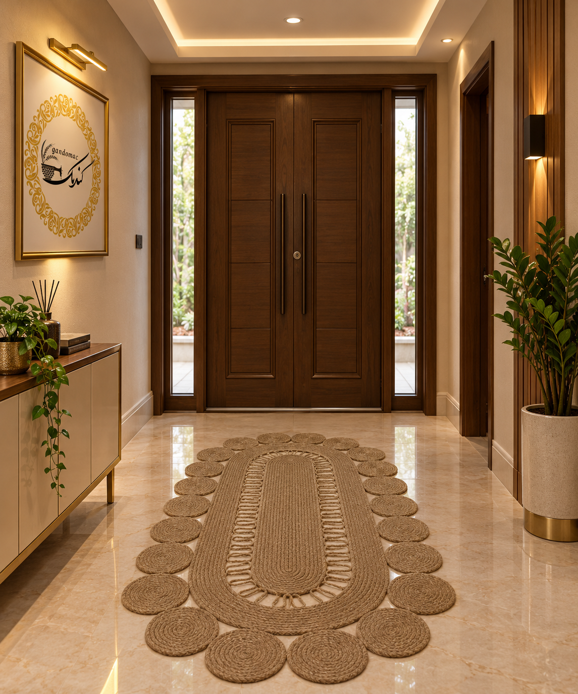فرشینه کنف و قیطان ارکیده طرح تک چین